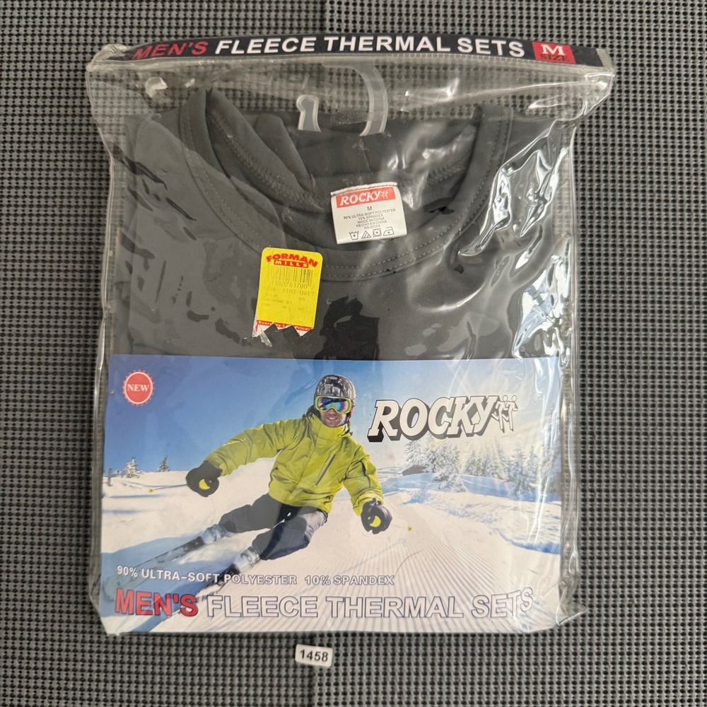 Rocky Mens Fleece Thermal Set Size M Charcoal Grey Base Layer 147-ASS NIP